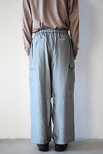 画像をギャラリービューアに読み込む, VISCOSE SHEER ORGANDY WIDE CARGO SLIT PANTS / BLUE GRAY