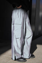 画像をギャラリービューアに読み込む, VISCOSE SHEER ORGANDY WIDE CARGO SLIT PANTS / BLUE GRAY