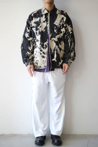 FINE POLY×ORGANIC COTTON PILE SIDE ZIP PANTS / WHITE