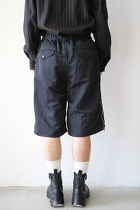 RECYCLE NYLON ZIP SHORT PANTS / BLACK