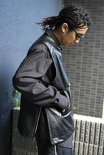 画像をギャラリービューアに読み込む, COW LEATHER ZIP UP VEST / BLACK