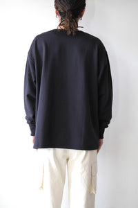 HIGH DENSITY L/S T-SHIRT FLEECE LINING / FADE BLACK