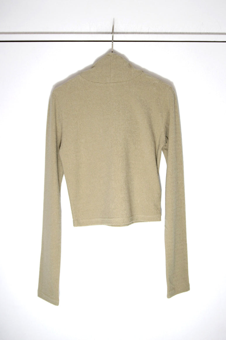 ORGANIC COTTON PILE HOODIE / KHAKI BEIGE