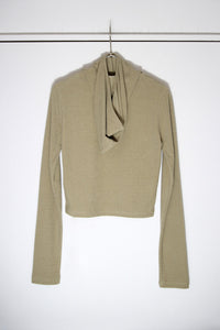 ORGANIC COTTON PILE HOODIE / KHAKI BEIGE