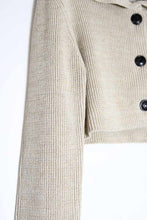 画像をギャラリービューアに読み込む, LINEN COTTON RIB SHORT CARDIGAN / IVORY MIX