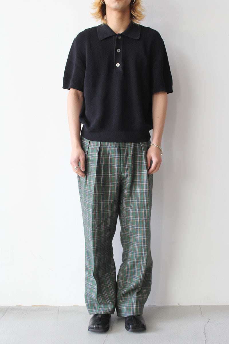 LINEN H CHECK WIDE TYPE1 / GREEN