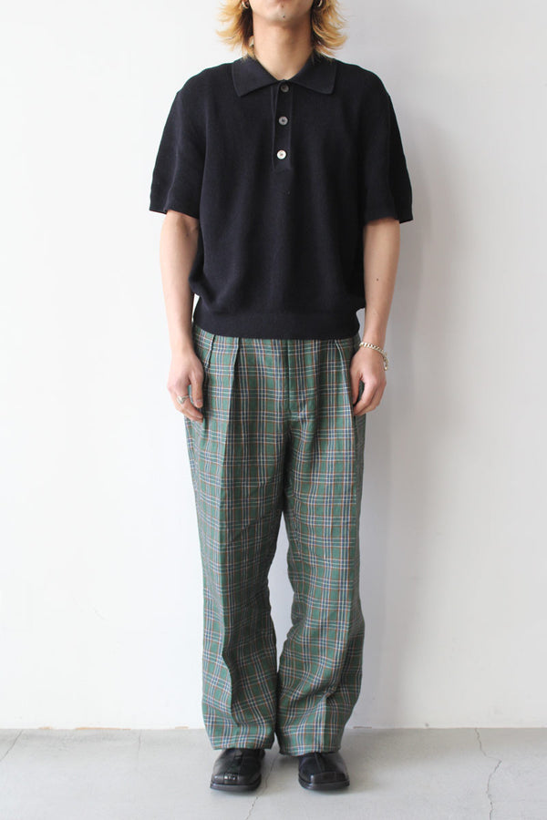 LINEN H CHECK WIDE TYPE1 / GREEN