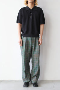 LINEN H CHECK WIDE TYPE1 / GREEN 