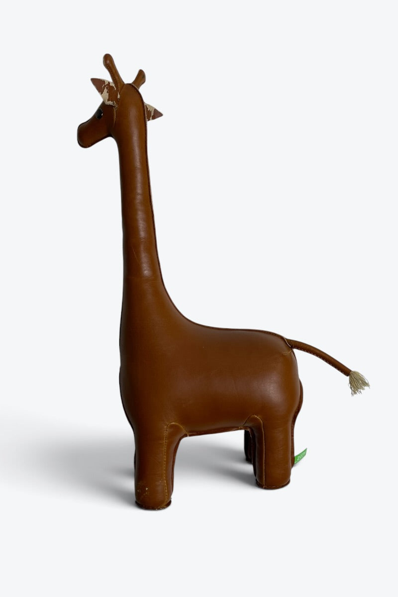 LEATHER GIRAFFE BOOKEND