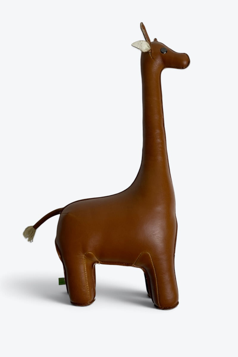 LEATHER GIRAFFE BOOKEND