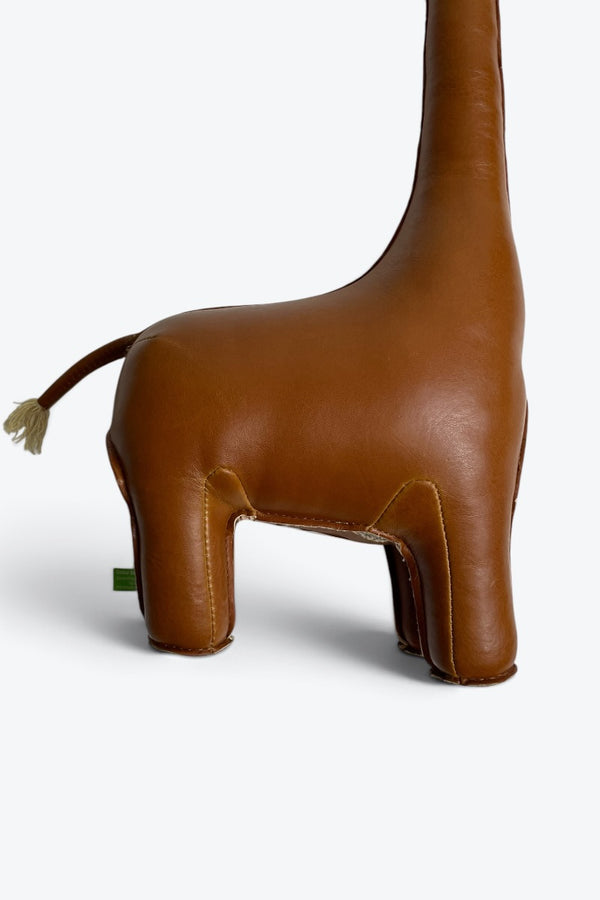 LEATHER GIRAFFE BOOKEND