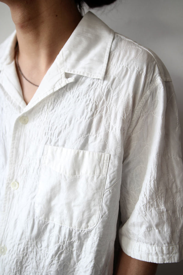 BOX SHIRT SHORT SLEEVE / DUSTY LILAC COATED VOILE 