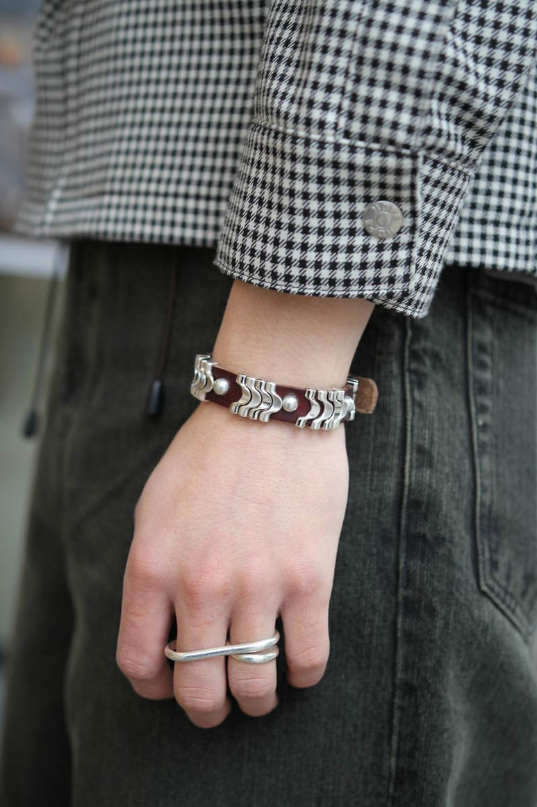 WAVE BRACELET / BURGUNDY CHROMEXCEL LEATHER