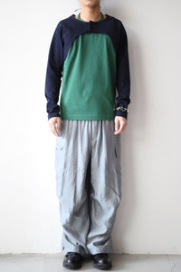 HOLTER NECK LONG SLEEVE T-SHIRT / NAVY-GREEN [金沢店]