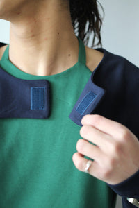 HOLTER NECK LONG SLEEVE T-SHIRT / NAVY-GREEN [金沢店]