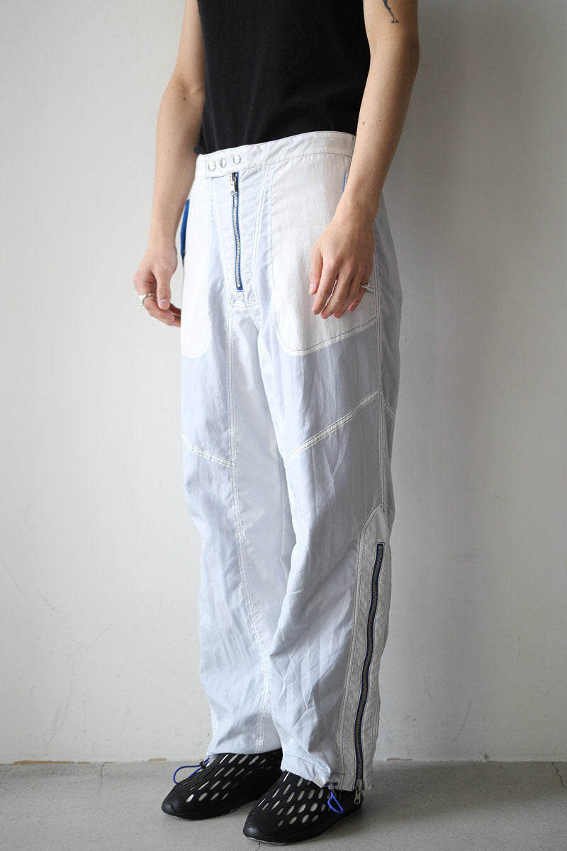 SHEER NYLON FLIGHT TROUSERS / WHITE [20% OFF]