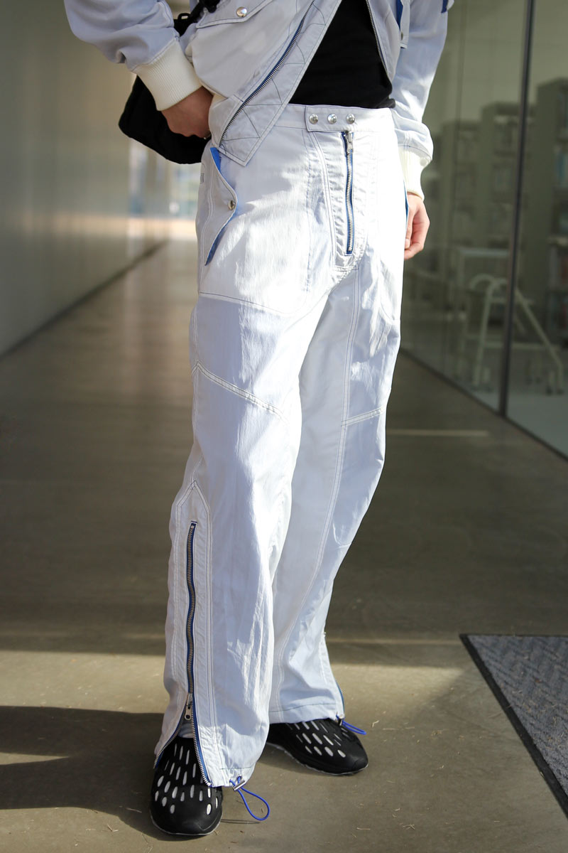 SHEER NYLON FLIGHT TROUSERS / WHITE [20% OFF]
