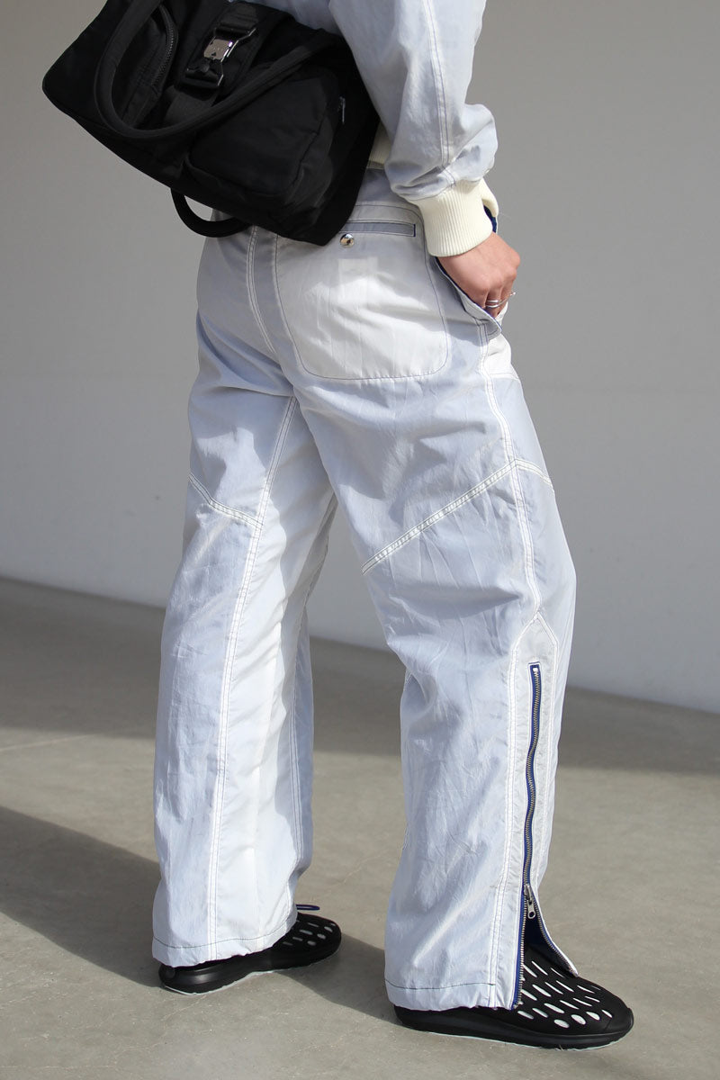 SHEER NYLON FLIGHT TROUSERS / WHITE [20% OFF]