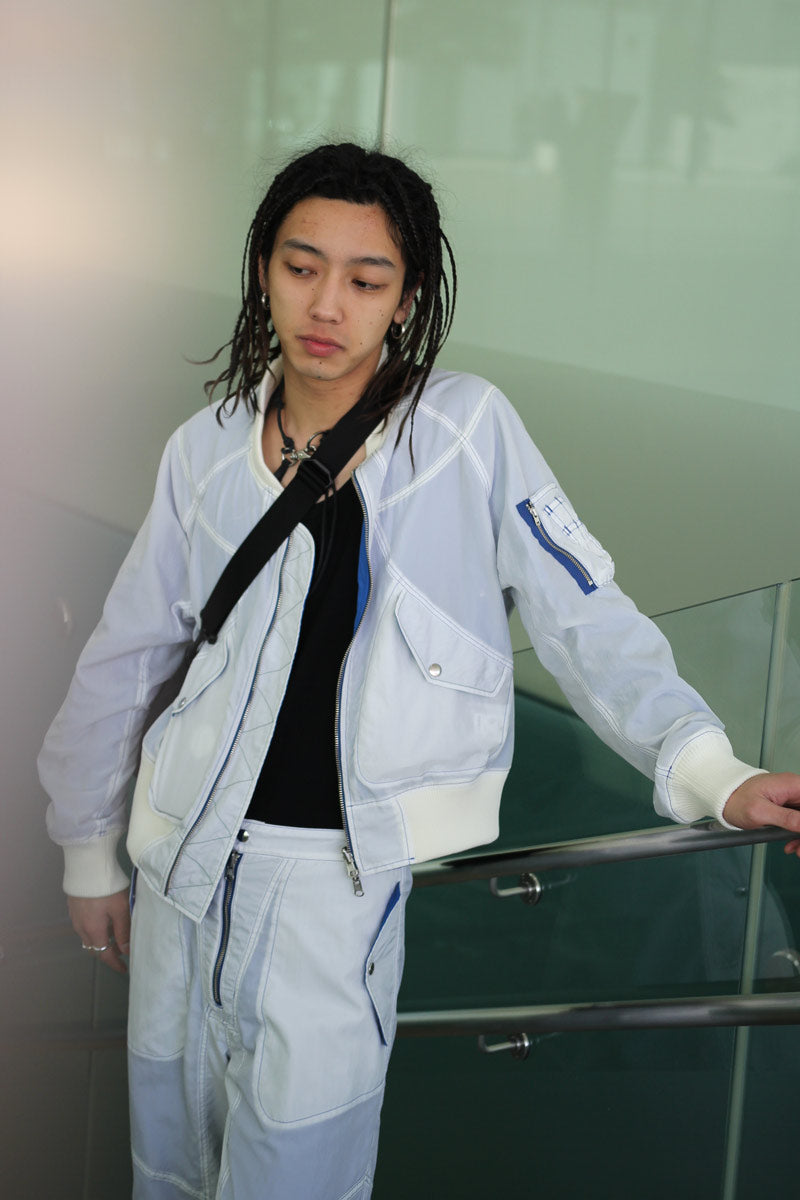 SHEER NYLON FLIGHT BLOUSON / WHITE [20%OFF]