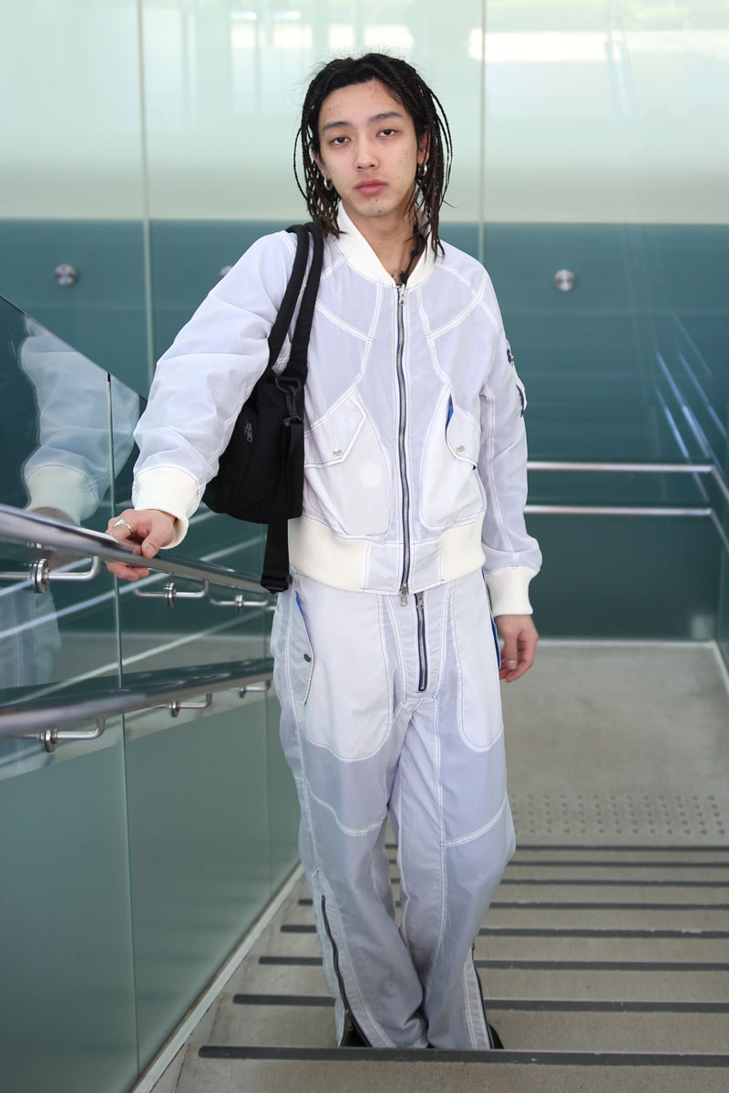 SHEER NYLON FLIGHT TROUSERS / WHITE [20% OFF]