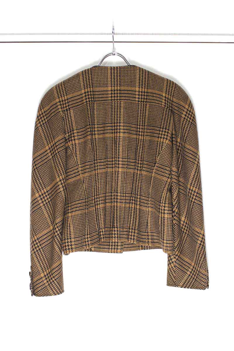 VALENTINO | 90'S COLLARLESS CHECK JACKET [USED]