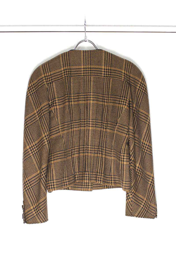 VALENTINO | 90'S COLLARLESS CHECK JACKET [USED]
