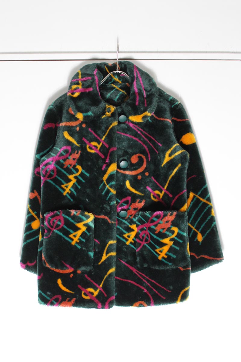 NANA KIDS | MADE IN USA 80'S MUSICAL NOTE SYMBOL FUR JACKET [USED]