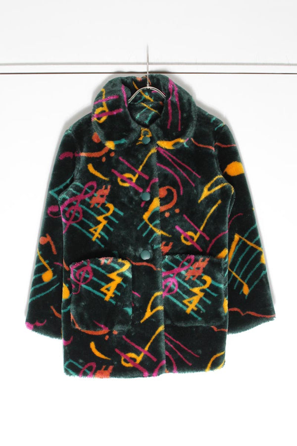 NANA KIDS | MADE IN USA 80'S MUSICAL NOTE SYMBOL FUR JACKET [USED]