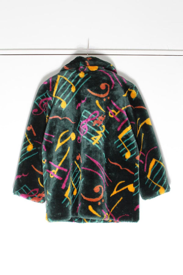 NANA KIDS | MADE IN USA 80'S MUSICAL NOTE SYMBOL FUR JACKET [USED]