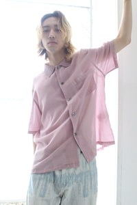 BOX SHIRT SHORT SLEEVE / DUSTY LILAC COATED VOILE 