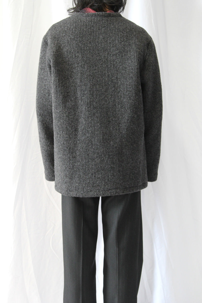 ULTRA ZIP CARDIGAN / BONE LOW TWIST MERINO [20% OFF]