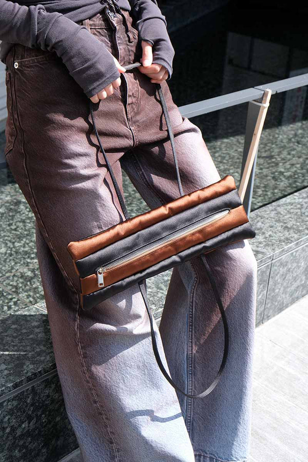 PATCH COMBINED BAG / BLACK/BROWN