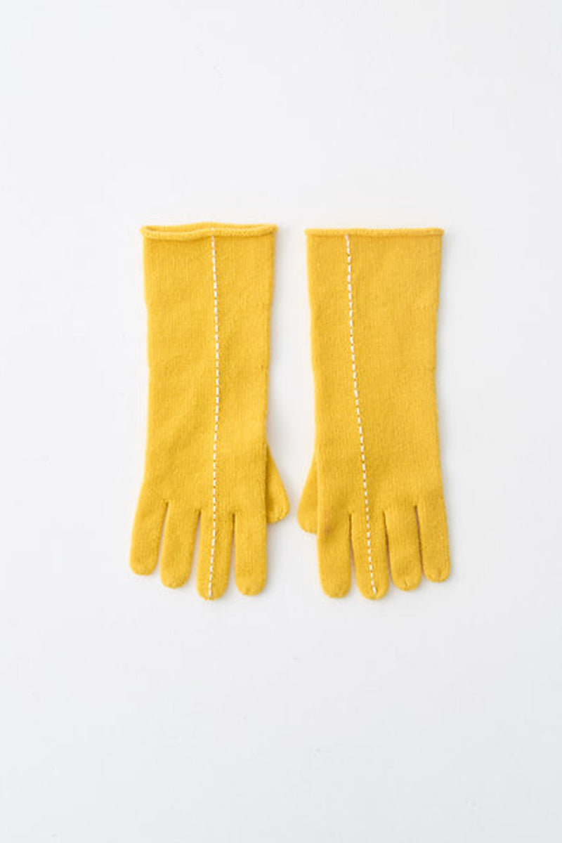 SHORT STITCH GLOVES / YELLOW [20%OFF]