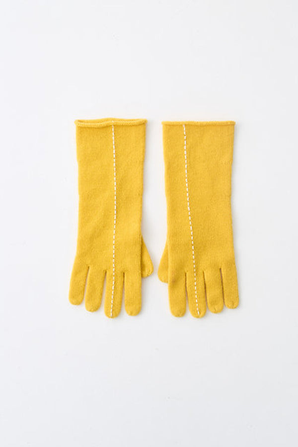 SHORT STITCH GLOVES / YELLOW [20%OFF]
