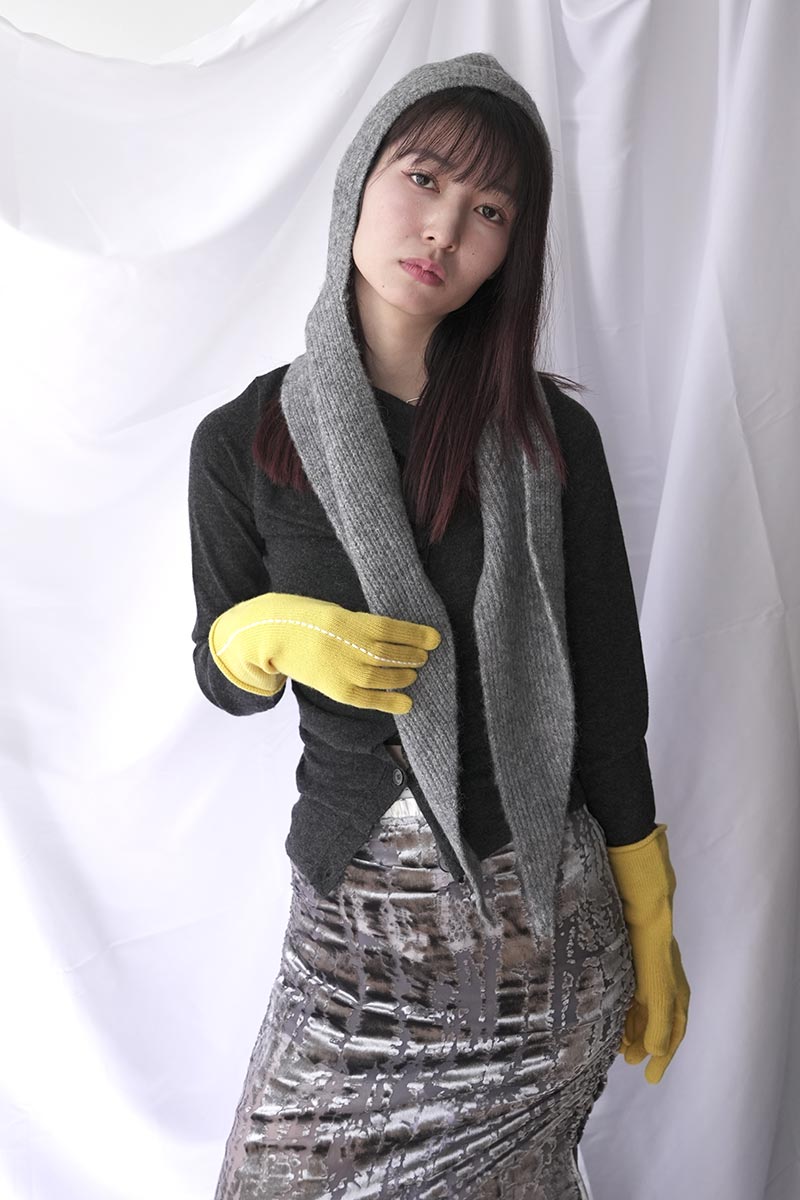 SHORT STITCH GLOVES / YELLOW [20%OFF]