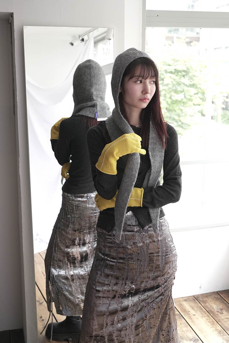 SHORT STITCH GLOVES / YELLOW [20%OFF]