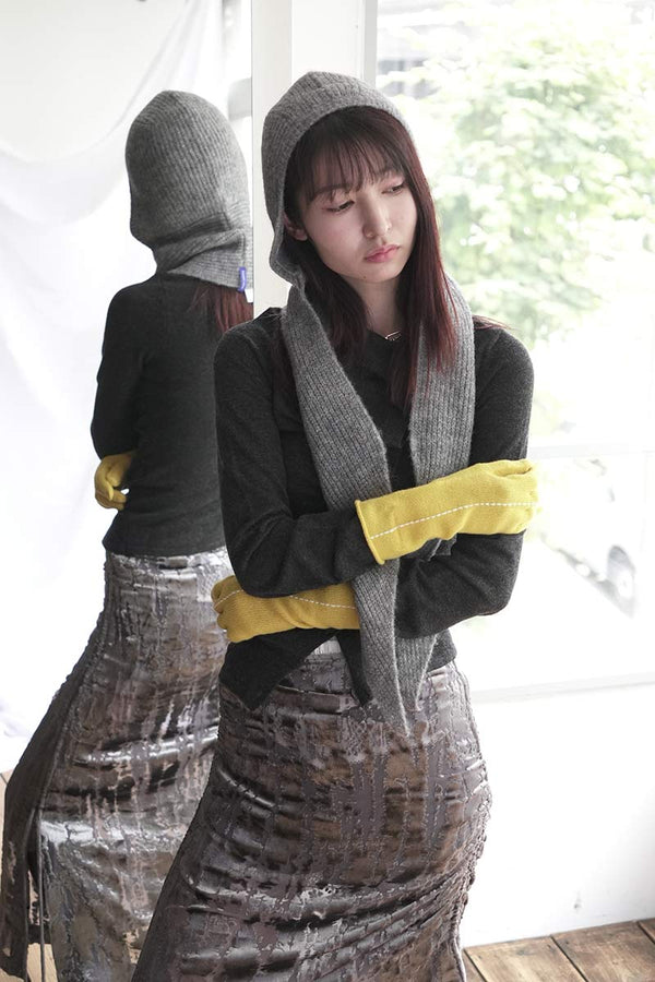 SHORT STITCH GLOVES / YELLOW [20%OFF]