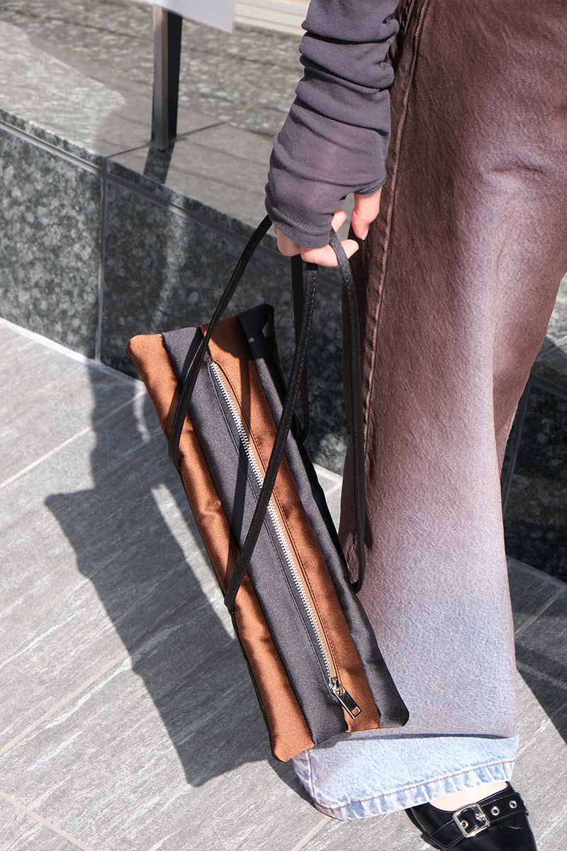 PATCH COMBINED BAG / BLACK/BROWN