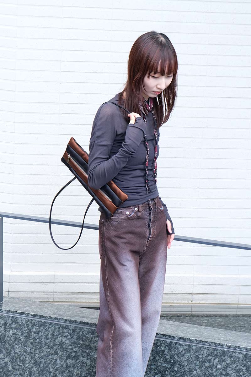 PATCH COMBINED BAG / BLACK/BROWN