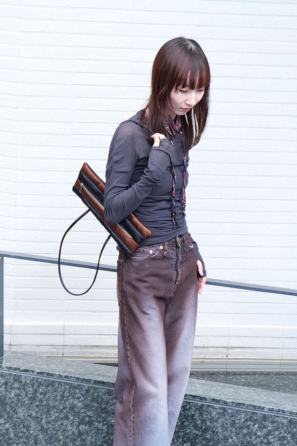 PATCH COMBINED BAG / BLACK/BROWN