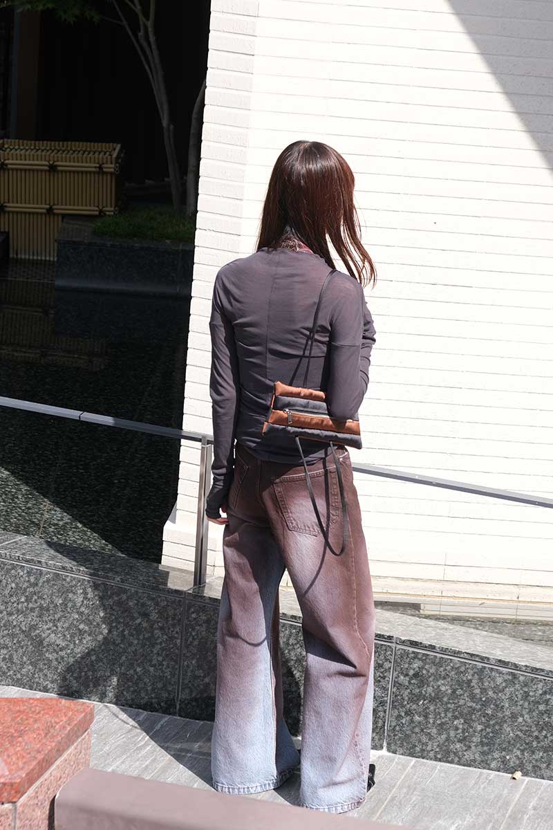 PATCH COMBINED BAG / BLACK/BROWN