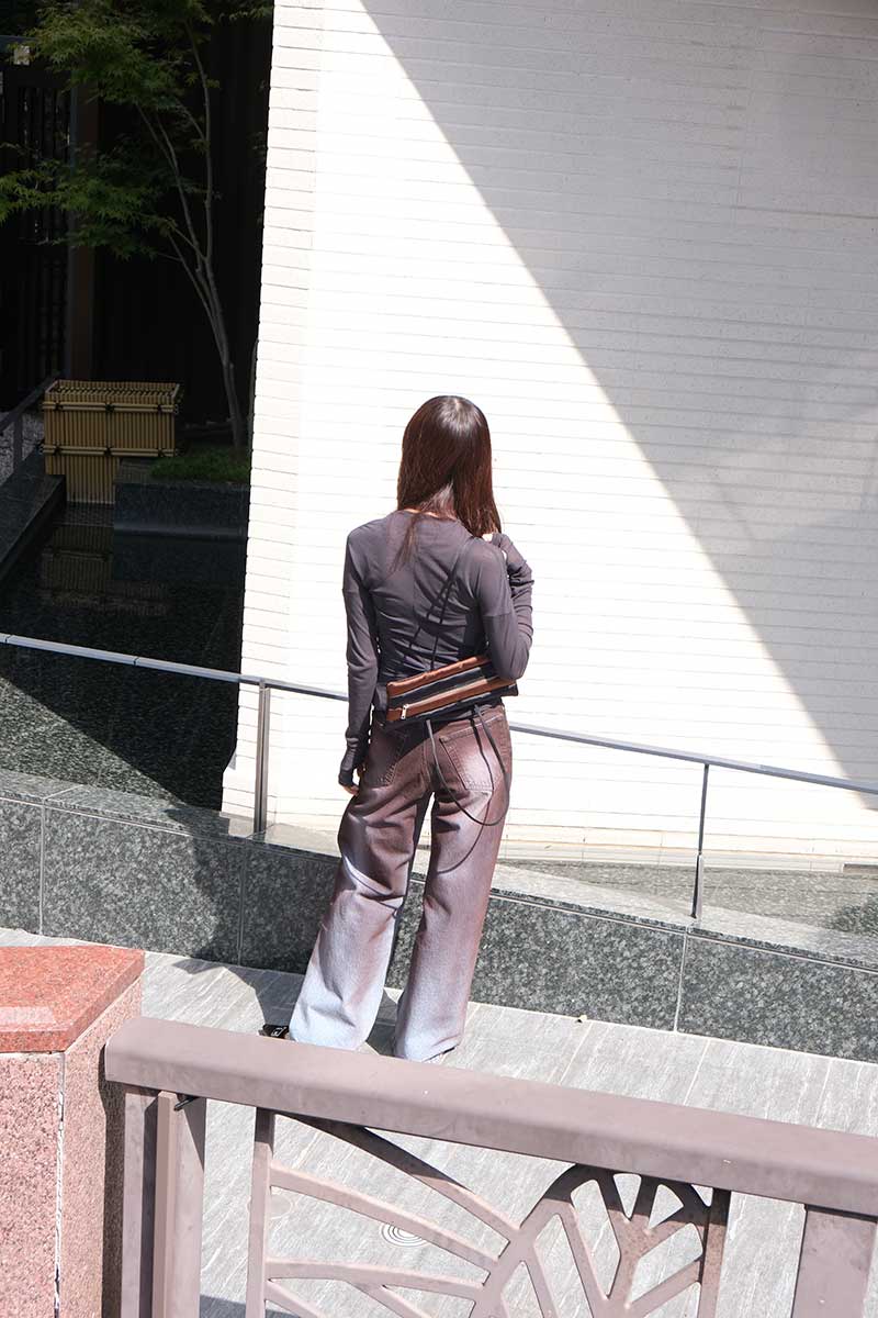 PATCH COMBINED BAG / BLACK/BROWN
