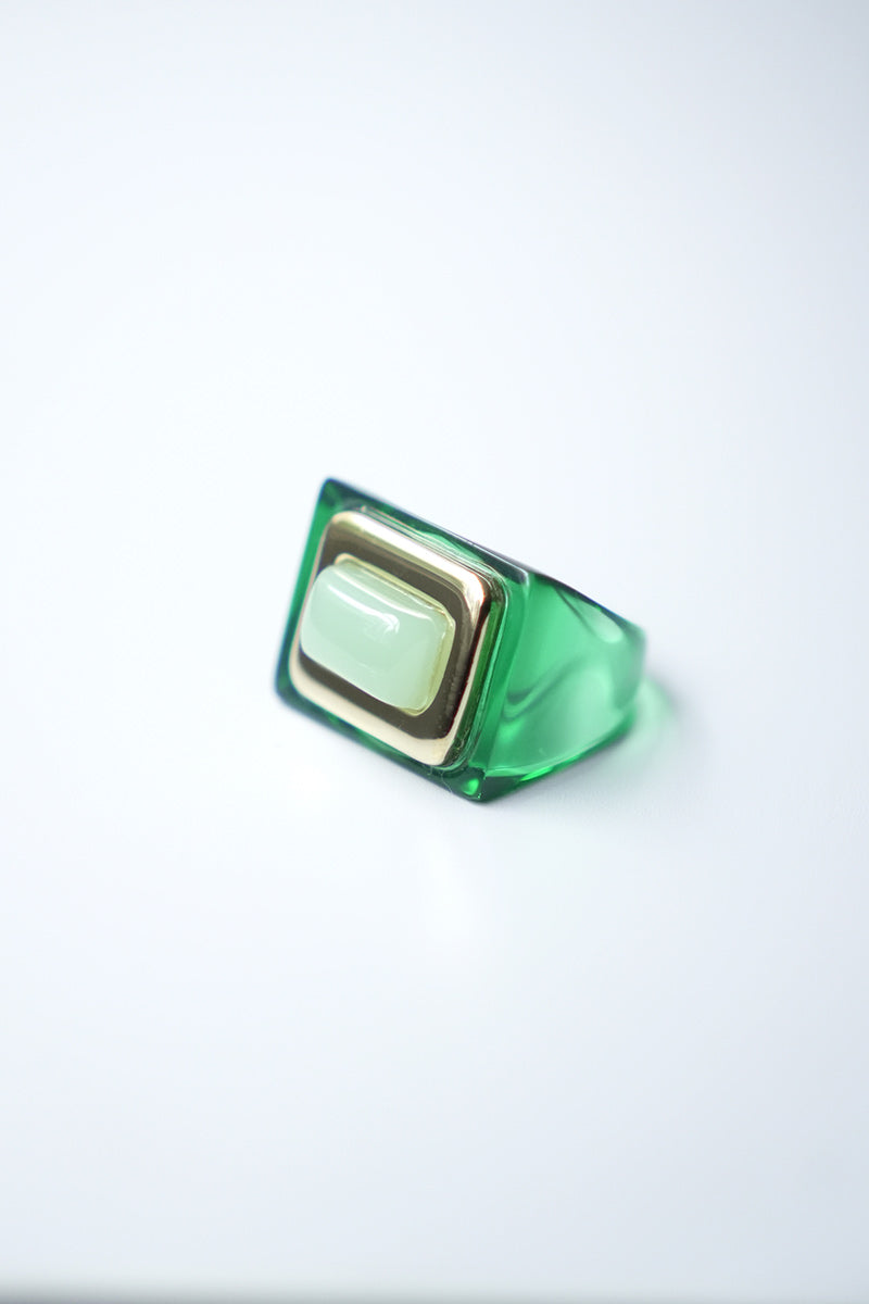 RECTANGLE RING / 제이드 산화 그린