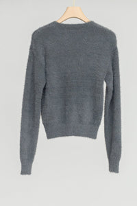 NYLON FUR KNIT CARDIGAN / GRAY