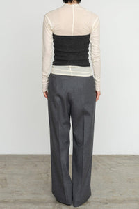 EXTRA FINE MERINO WOOL KNIT TUBE / CHARCOAL