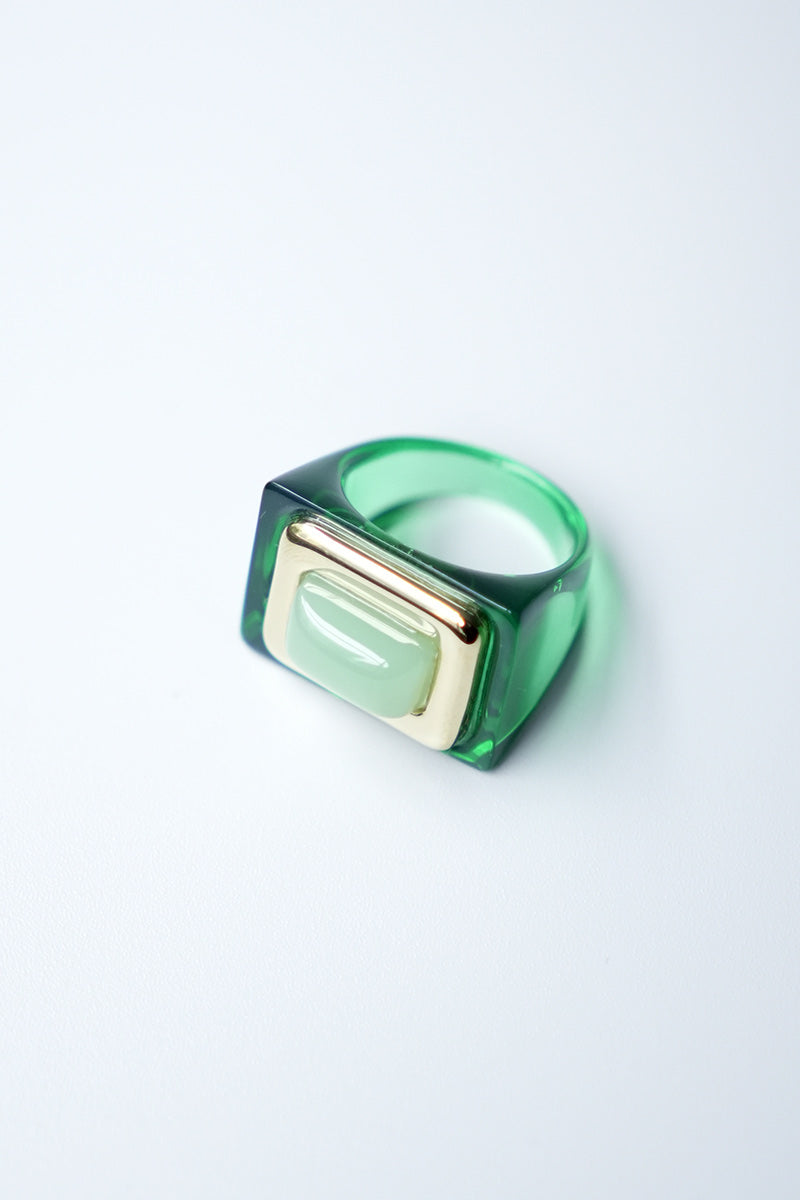 RECTANGLE RING / 제이드 산화 그린