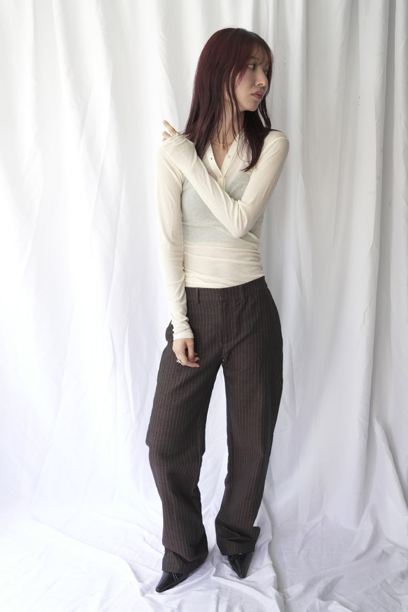 SHEER FRAISE DISTORTED HENRY / ECRU