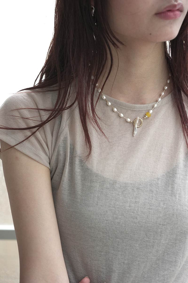 BONAR CHOKER WHITE / GOLD FILLED