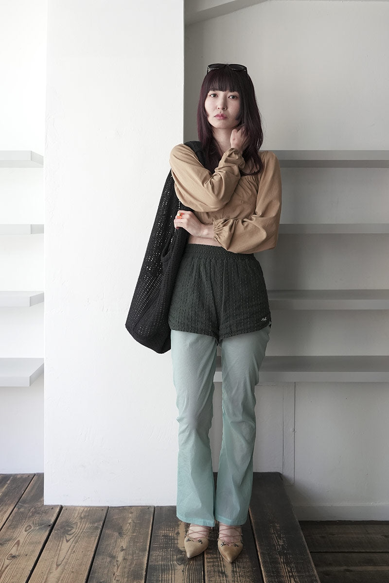 SKIN PU SEE-THROUGH PANTS / LIGHT BLUE