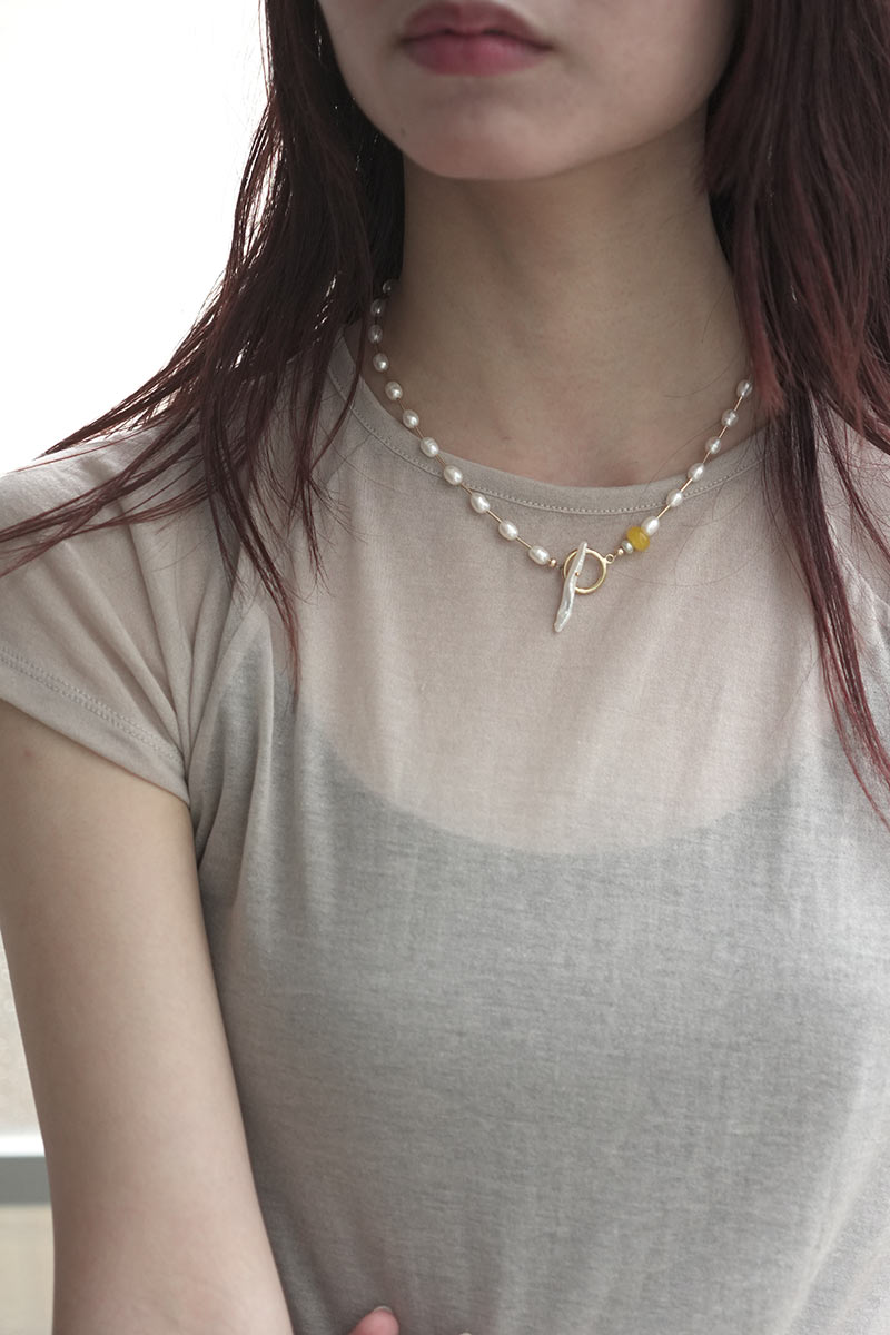 BONAR CHOKER WHITE / GOLD FILLED